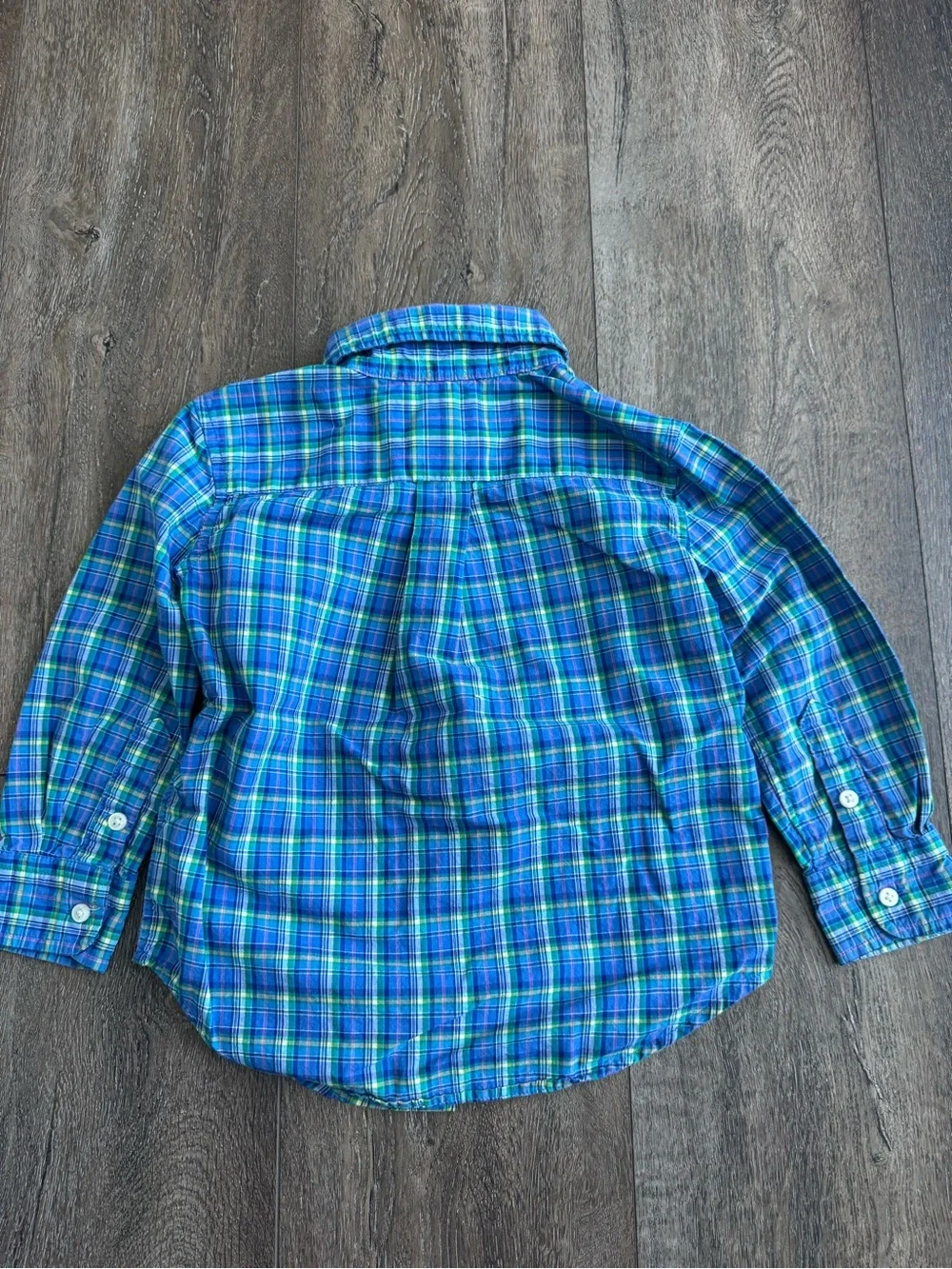 Polo by Ralph Lauren Blue & Green Plaid Button-Down Shirt Boys Size 2T